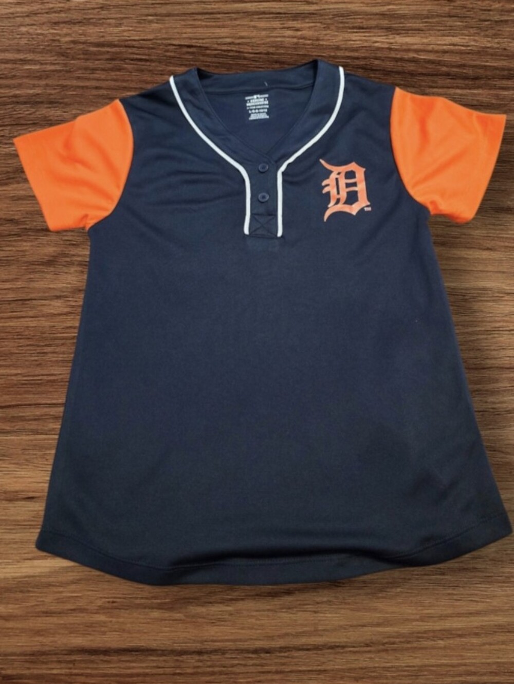 Kids Detroit Tigers Navy and Orange Baseball Jersey